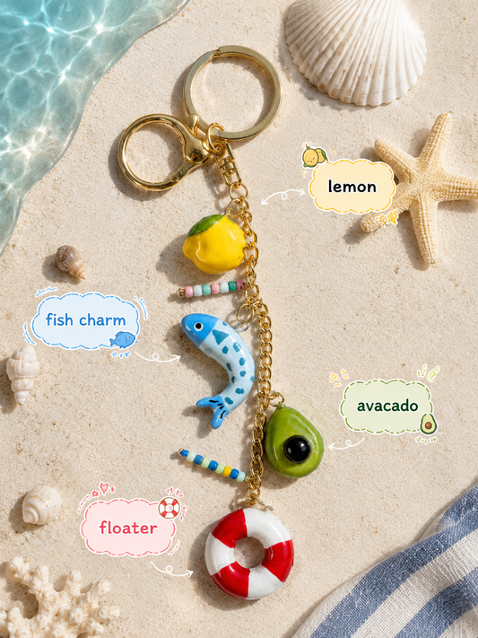 Beach Day Charm Keychain