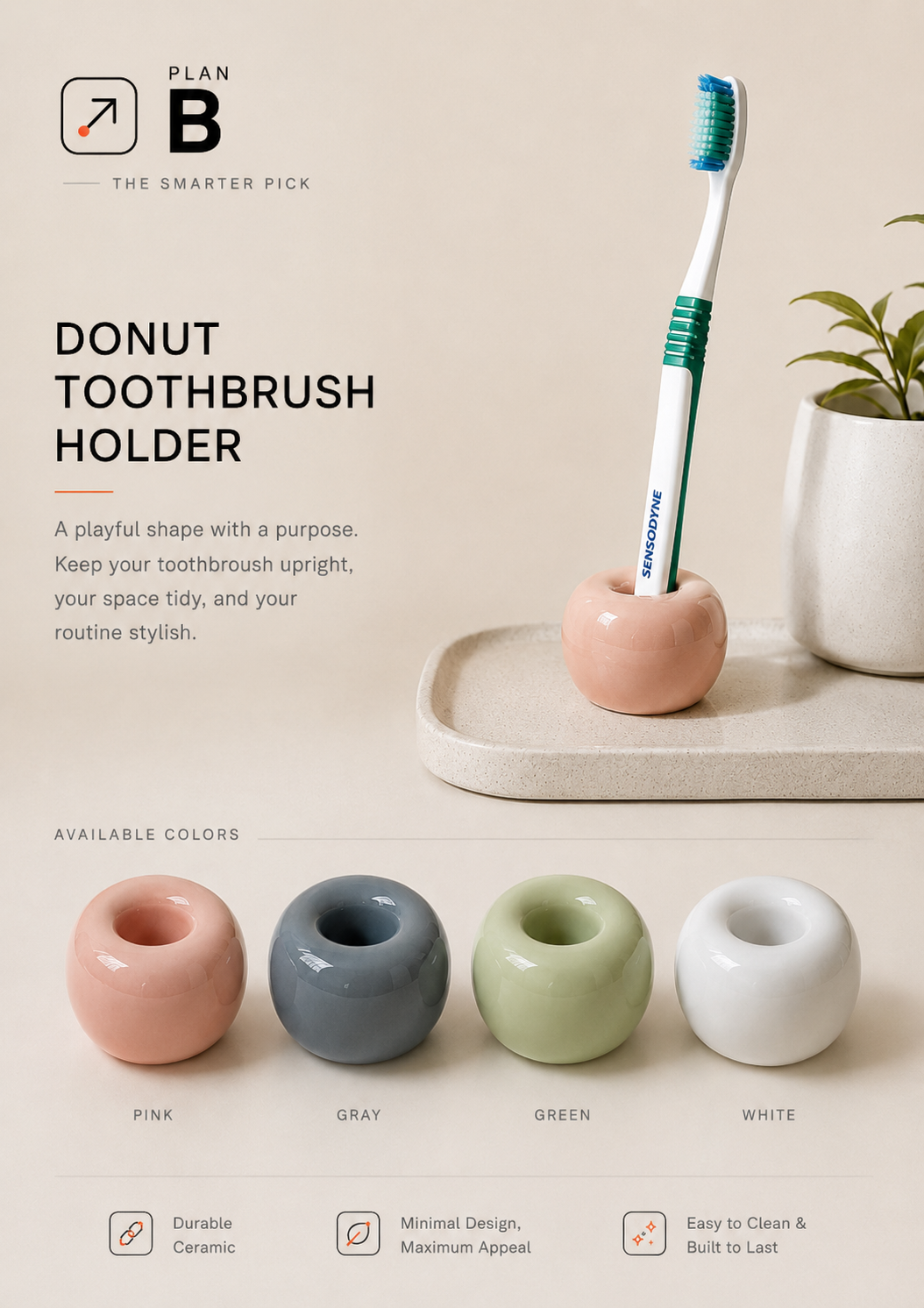 Donut Toothbrush Holder